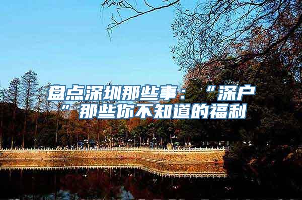 盘点深圳那些事：“深户”那些你不知道的福利