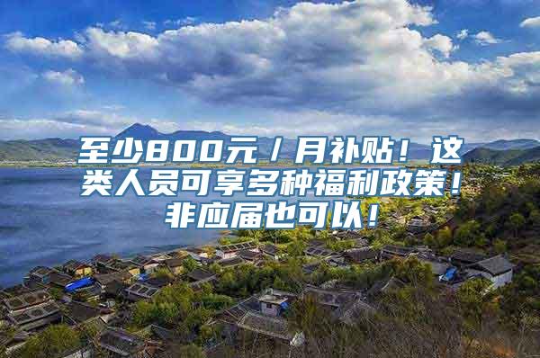 至少800元／月补贴！这类人员可享多种福利政策！非应届也可以！