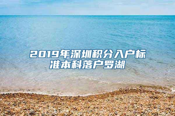 2019年深圳积分入户标准本科落户罗湖