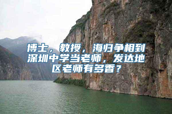 博士，教授，海归争相到深圳中学当老师，发达地区老师有多香？