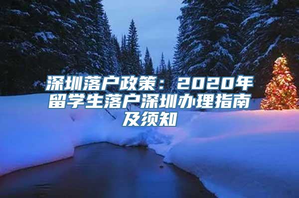 深圳落户政策：2020年留学生落户深圳办理指南及须知