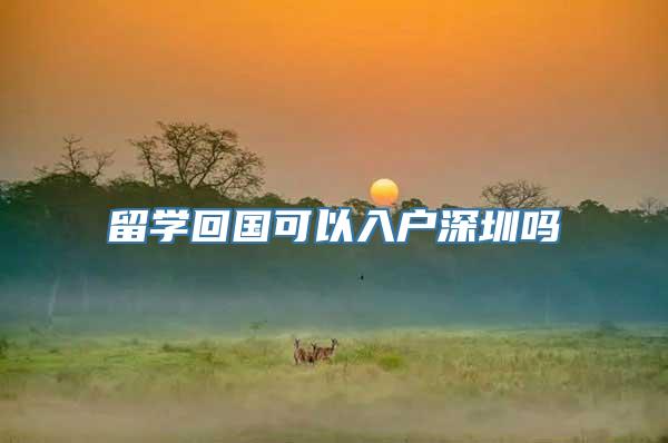 留学回国可以入户深圳吗