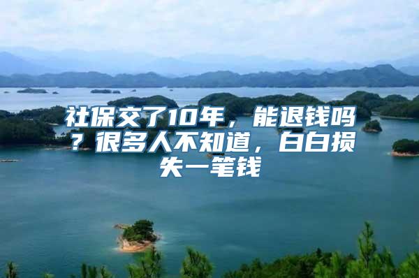 社保交了10年，能退钱吗？很多人不知道，白白损失一笔钱