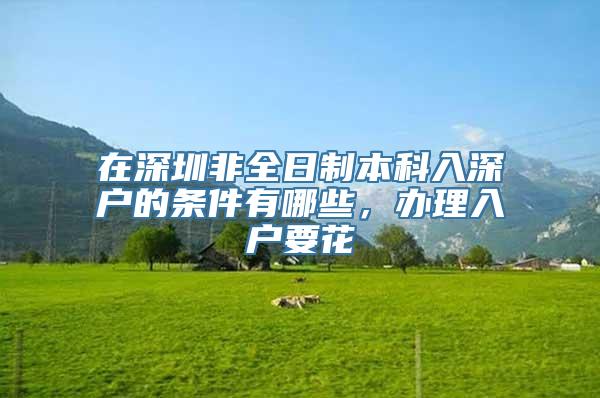 在深圳非全日制本科入深户的条件有哪些，办理入户要花