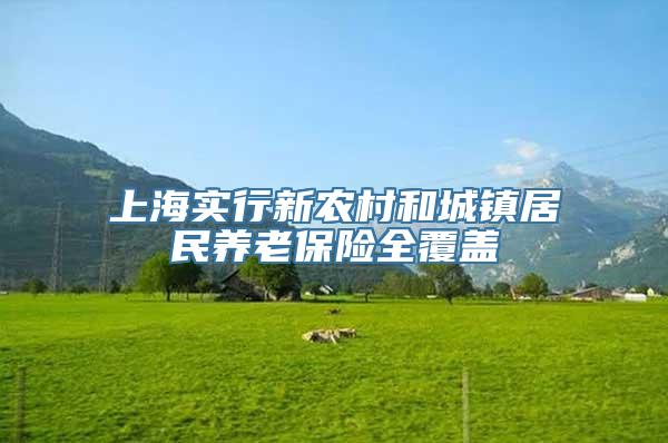 上海实行新农村和城镇居民养老保险全覆盖
