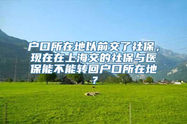 户口所在地以前交了社保，现在在上海交的社保与医保能不能转回户口所在地？