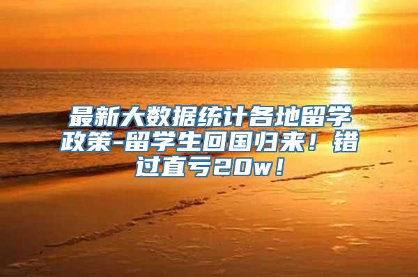 最新大数据统计各地留学政策-留学生回国归来！错过直亏20w！