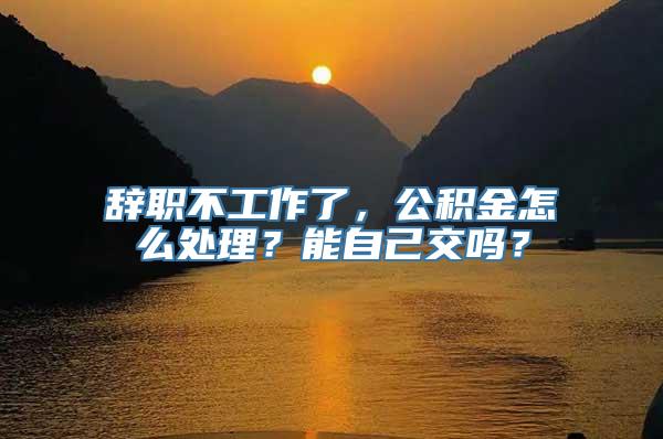 辞职不工作了，公积金怎么处理？能自己交吗？