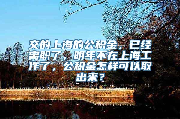 交的上海的公积金，已经离职了，明年不在上海工作了，公积金怎样可以取出来？