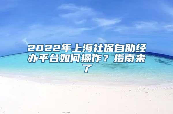 2022年上海社保自助经办平台如何操作？指南来了