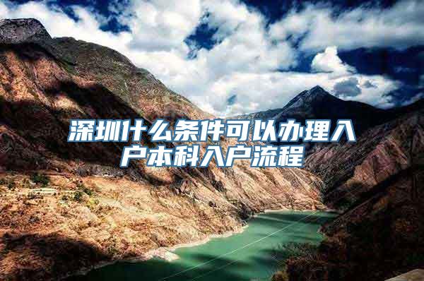 深圳什么条件可以办理入户本科入户流程