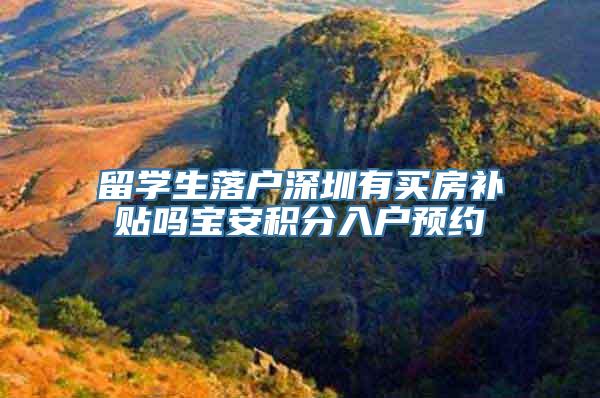 留学生落户深圳有买房补贴吗宝安积分入户预约