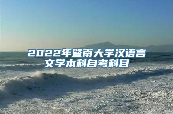 2022年暨南大学汉语言文学本科自考科目