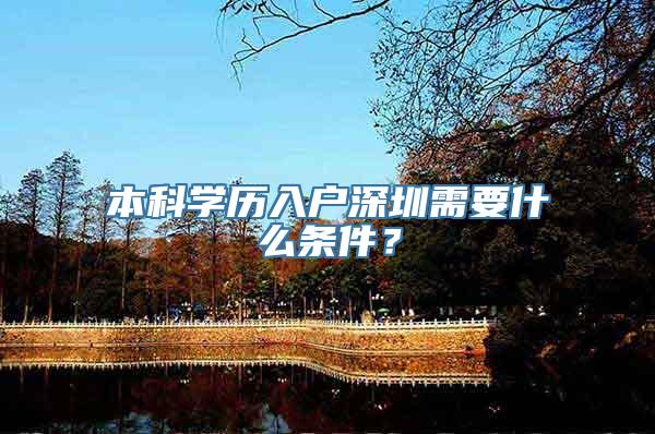 本科学历入户深圳需要什么条件？