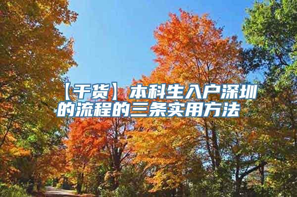 【干货】本科生入户深圳的流程的三条实用方法