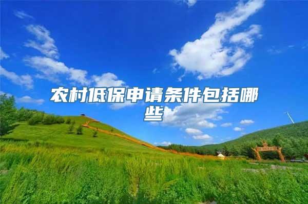 农村低保申请条件包括哪些