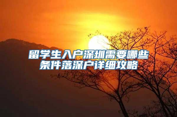 留学生入户深圳需要哪些条件落深户详细攻略