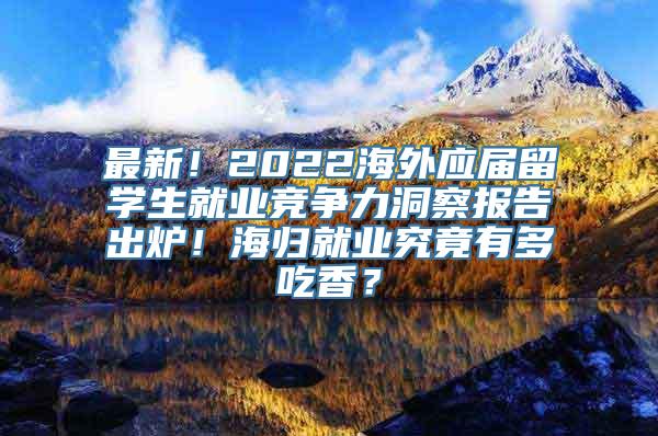 最新！2022海外应届留学生就业竞争力洞察报告出炉！海归就业究竟有多吃香？