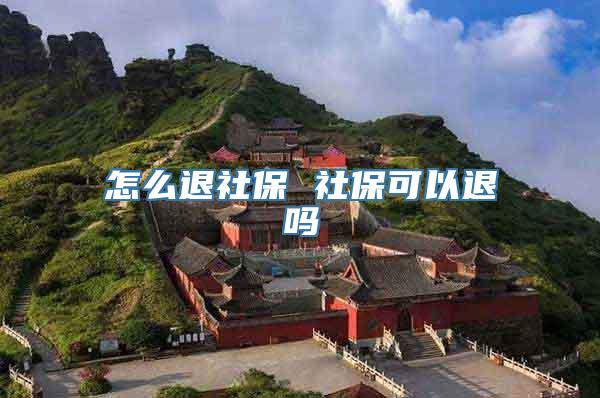 怎么退社保 社保可以退吗