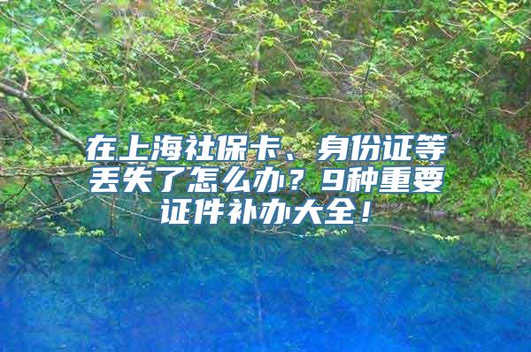 在上海社保卡、身份证等丢失了怎么办？9种重要证件补办大全！