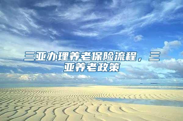 三亚办理养老保险流程，三亚养老政策