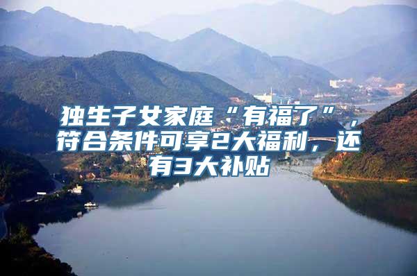 独生子女家庭“有福了”，符合条件可享2大福利，还有3大补贴