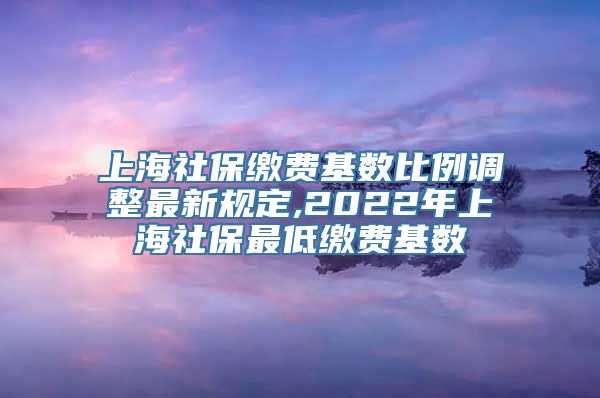 上海社保缴费基数比例调整最新规定,2022年上海社保最低缴费基数