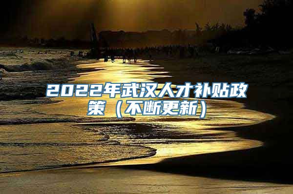 2022年武汉人才补贴政策（不断更新）