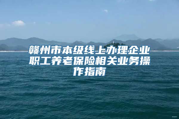 赣州市本级线上办理企业职工养老保险相关业务操作指南