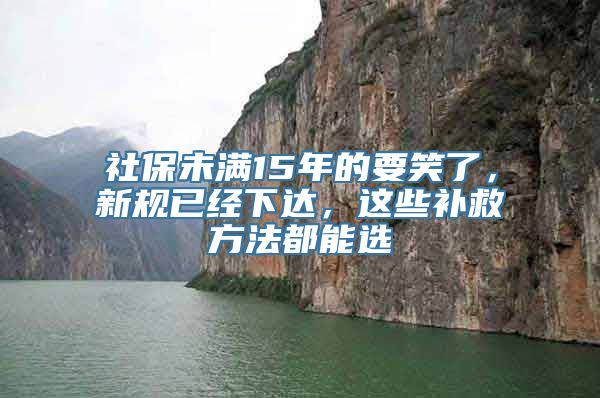 社保未满15年的要笑了，新规已经下达，这些补救方法都能选