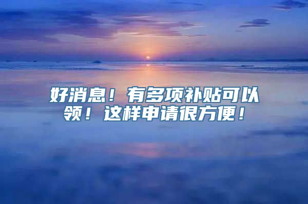 好消息！有多项补贴可以领！这样申请很方便！