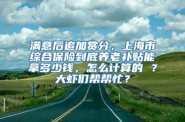满意后追加赏分，上海市综合保险到底养老补贴能拿多少钱，怎么计算的 ？大虾们帮帮忙？