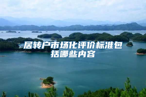 居转户市场化评价标准包括哪些内容