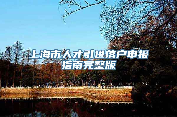 上海市人才引进落户申报指南完整版