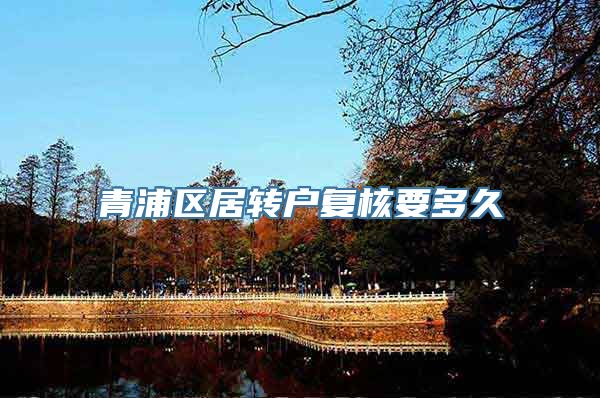 青浦区居转户复核要多久
