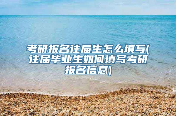 考研报名往届生怎么填写(往届毕业生如何填写考研报名信息)