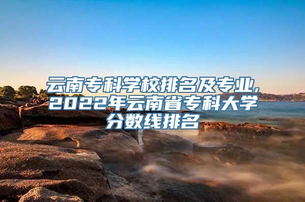 云南专科学校排名及专业,2022年云南省专科大学分数线排名