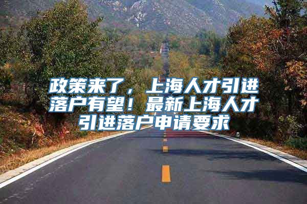 政策来了，上海人才引进落户有望！最新上海人才引进落户申请要求