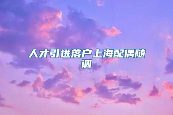 人才引进落户上海配偶随调