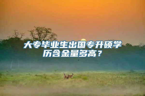 大专毕业生出国专升硕学历含金量多高？