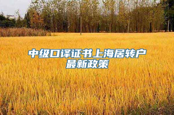 中级口译证书上海居转户最新政策