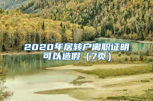 2020年居转户离职证明可以造假（7页）