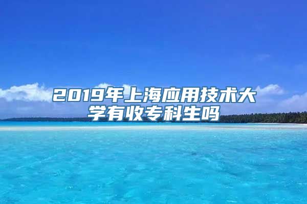 2019年上海应用技术大学有收专科生吗