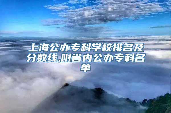 上海公办专科学校排名及分数线,附省内公办专科名单