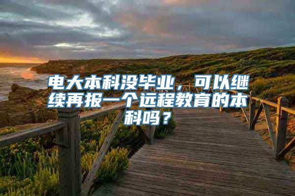 电大本科没毕业，可以继续再报一个远程教育的本科吗？