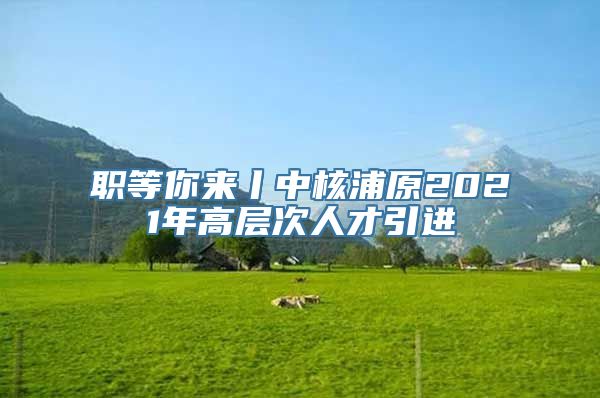 职等你来丨中核浦原2021年高层次人才引进