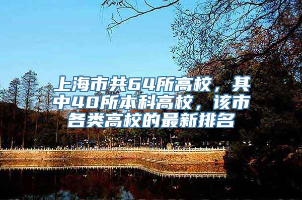 上海市共64所高校，其中40所本科高校，该市各类高校的最新排名